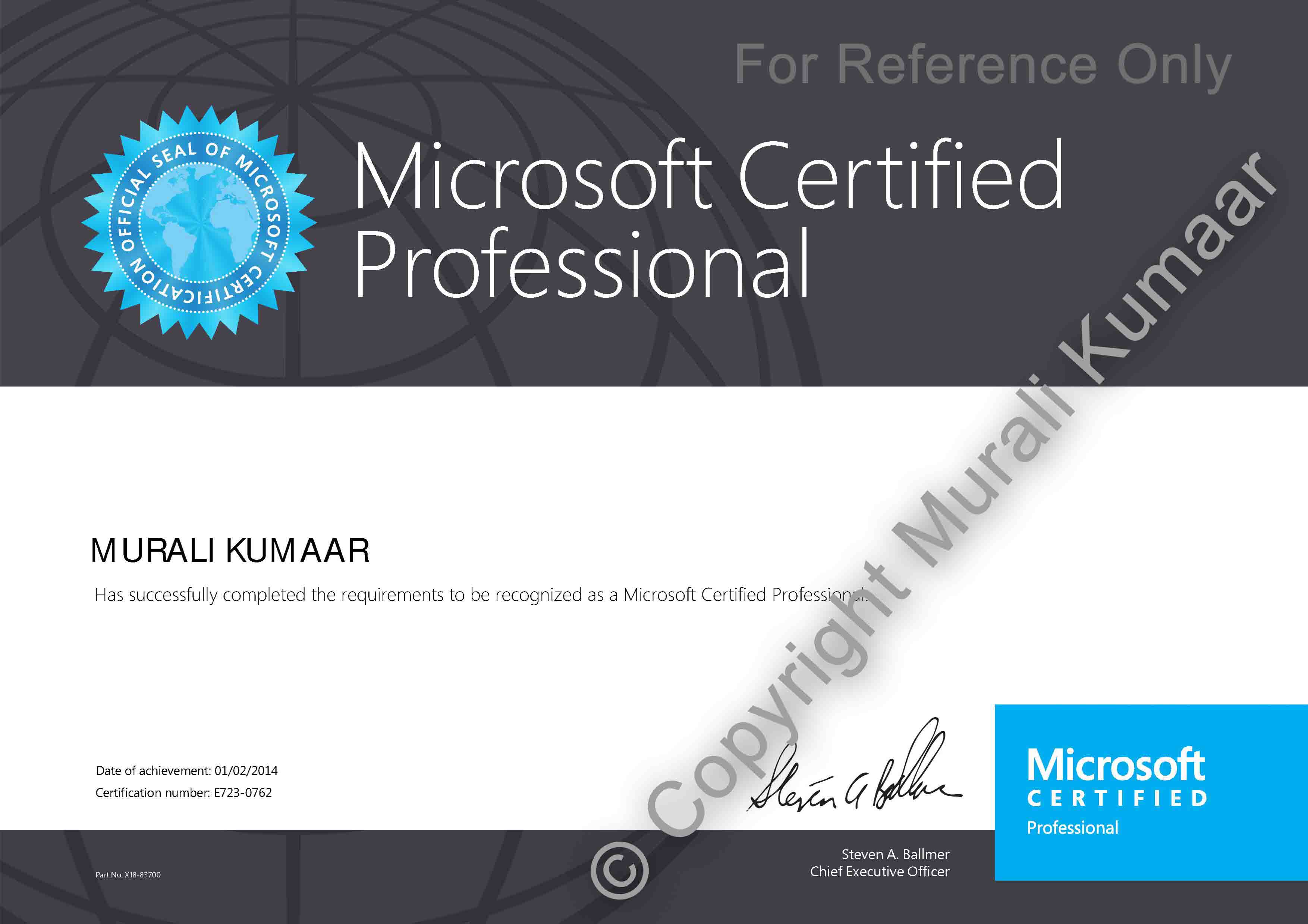 IBM Certified Deployment Professional Certificate